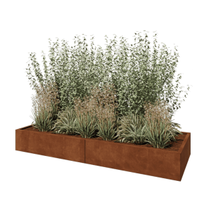 Cortenstaal plantenbak XXL - Rechthoek - 240 x 80 x 30 cm - Zonder bodemplaat