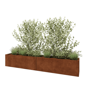 Cortenstaal plantenbak XXL - Rechthoek - 240 x 40 x 40 cm - Zonder bodemplaat