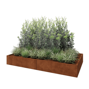 Cortenstaal plantenbak XXL - Rechthoek - 240 x 120 x 30 cm - Zonder bodemplaat