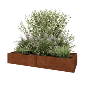 Cortenstaal plantenbak XXL - Rechthoek - 200 x 80 x 30 cm - Zonder bodemplaat