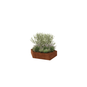 Cortenstaal plantenbak - Zeshoek - 239,3 x 207,8 x 40 cm - Zonder bodemplaat