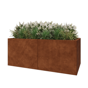Cortenstaal plantenbak XXL - Rechthoek - 200 x 100 x 80 cm - Met bodemplaat