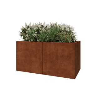 Cortenstaal plantenbak XXL - Rechthoek - 160 x 80 x 80 cm - Met bodemplaat