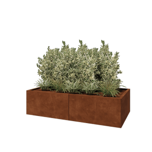 Cortenstaal plantenbak XXL - Rechthoek - 160 x 80 x 40 cm - Met bodemplaat