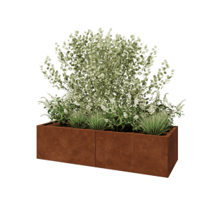 Cortenstaal plantenbak XXL - Rechthoek - 160 x 60 x 40 cm - Zonder bodemplaat