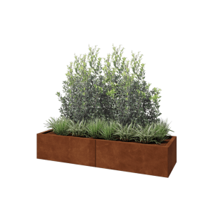Cortenstaal plantenbak XXL - Rechthoek - 160 x 50 x 30 cm - Zonder bodemplaat