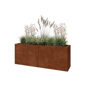 Cortenstaal plantenbak XXL - Rechthoek - 160 x 40 x 60 cm - Zonder bodemplaat