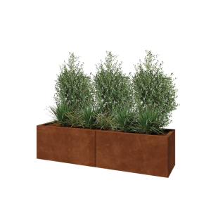 Cortenstaal plantenbak XXL - Rechthoek - 160 x 40 x 40 cm - Zonder bodemplaat