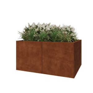 Cortenstaal plantenbak XXL - Rechthoek - 160 x 120 x 80 cm - Met bodemplaat