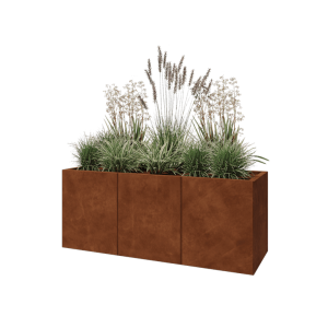 Cortenstaal plantenbak XXL - Rechthoek - 150 x 50 x 60 cm - Met bodemplaat