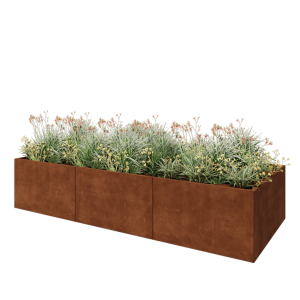 Cortenstaal plantenbak XXL - Rechthoek - 300 x 120 x 60 cm - Met bodemplaat