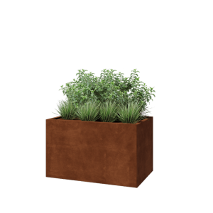 Cortenstaal plantenbak - Rechthoek - 100 x 60 x 60 cm - Met bodemplaat