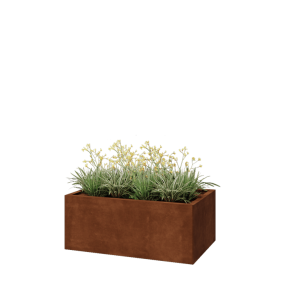 Cortenstaal plantenbak - Rechthoek - 100 x 60 x 40 cm - Met bodemplaat