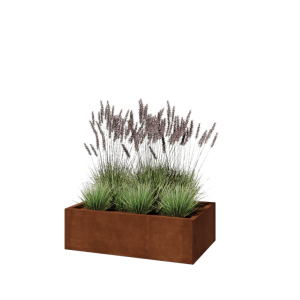 Cortenstaal plantenbak - Rechthoek - 100 x 60 x 30 cm - Met bodemplaat