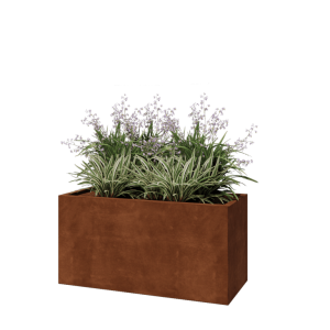 Cortenstaal plantenbak - Rechthoek - 120 x 50 x 60 cm - Met bodemplaat