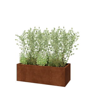 Cortenstaal plantenbak - Rechthoek - 120 x 50 x 40 cm - Met bodemplaat