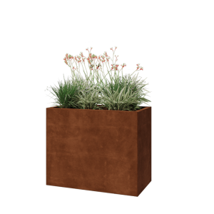 Cortenstaal plantenbak - Rechthoek - 100 x 50 x 80 cm - Met bodemplaat