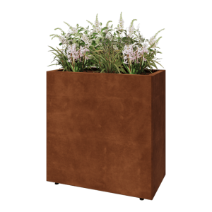 Cortenstaal plantenbak - Rechthoek - 80 x 40 x 80 cm - Met bodemplaat - Met poten