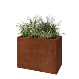 Cortenstaal plantenbak - Rechthoek - 80 x 40 x 60 cm - Met bodemplaat