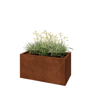 Cortenstaal plantenbak - Rechthoek - 80 x 40 x 40 cm - Met bodemplaat
