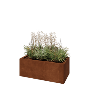 Cortenstaal plantenbak - Rechthoek - 80 x 40 x 30 cm - Met bodemplaat