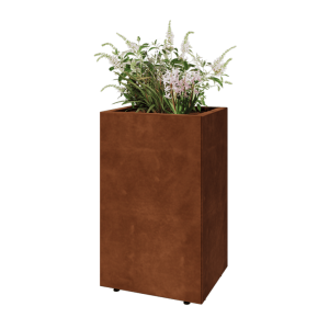Cortenstaal plantenbak - Rechthoek - 50 x 40 x 80 cm - Met bodemplaat - Met poten