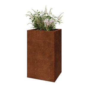 Cortenstaal plantenbak - Rechthoek - 50 x 40 x 80 cm - Met bodemplaat
