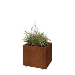 Cortenstaal plantenbak - Rechthoek - 50 x 40 x 40 cm - Met bodemplaat - Met poten