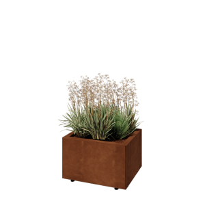 Cortenstaal plantenbak - Rechthoek - 50 x 40 x 30 cm - Met bodemplaat - Met poten