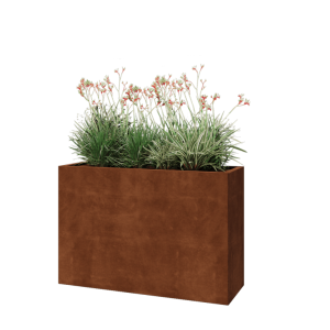 Cortenstaal plantenbak - Rechthoek - 120 x 40 x 80 cm - Met bodemplaat
