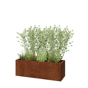 Cortenstaal plantenbak - Rechthoek - 120 x 40 x 40 cm - Met bodemplaat