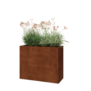 Cortenstaal plantenbak - Rechthoek - 100 x 40 x 80 cm - Met bodemplaat