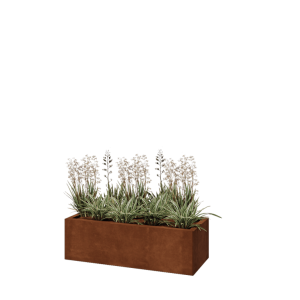 Cortenstaal plantenbak - Rechthoek - 100 x 40 x 30 cm - Met bodemplaat