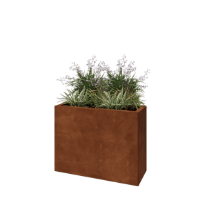Cortenstaal plantenbak - Rechthoek - 80 x 30 x 60 cm - Met bodemplaat