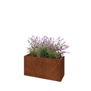 Cortenstaal plantenbak - Rechthoek - 80 x 30 x 40 cm - Met bodemplaat