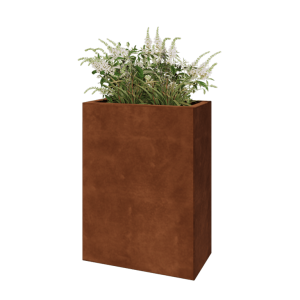 Cortenstaal plantenbak - Rechthoek - 60 x 30 x 80 cm - Met bodemplaat