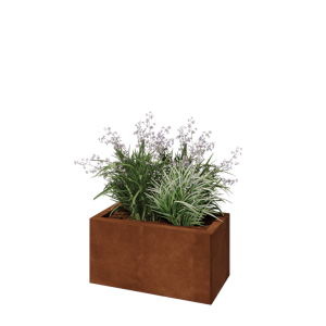Cortenstaal plantenbak - Rechthoek - 60 x 30 x 30 cm - Met bodemplaat