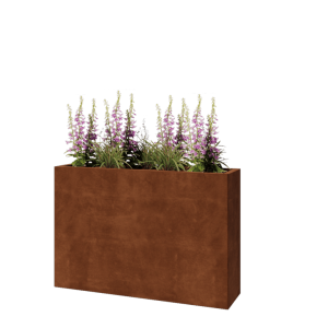 Cortenstaal plantenbak - Rechthoek - 120 x 30 x 80 cm - Met bodemplaat