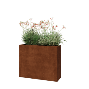 Cortenstaal plantenbak - Rechthoek - 100 x 30 x 80 cm - Met bodemplaat