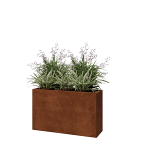Cortenstaal plantenbak - Rechthoek - 100 x 30 x 60 cm - Met bodemplaat