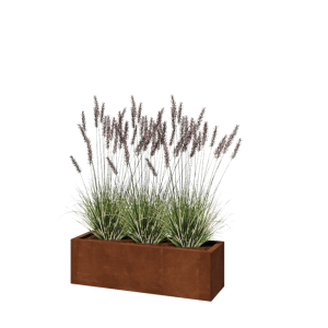Cortenstaal plantenbak - Rechthoek - 100 x 30 x 30 cm - Met bodemplaat
