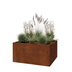 Cortenstaal plantenbak - Rechthoek - 120 x 100 x 60 cm - Met bodemplaat