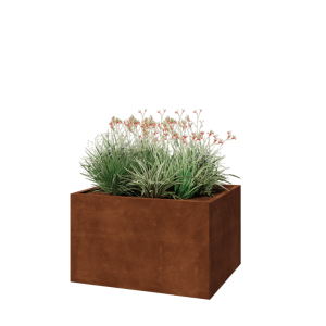 Cortenstaal plantenbak - Rechthoek - 100 x 80 x 60 cm - Met bodemplaat
