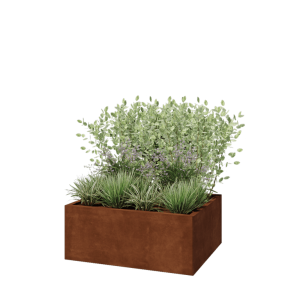 Cortenstaal plantenbak - Rechthoek - 100 x 80 x 40 cm - Zonder bodemplaat