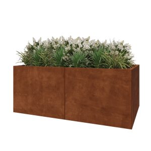Cortenstaal plantenbak XXL - Rechthoek - 200 x 120 x 80 cm - Zonder bodemplaat