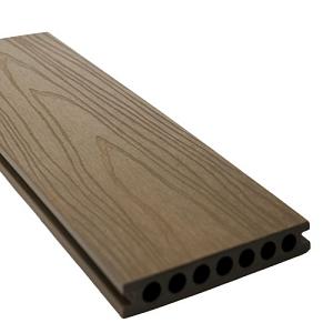 WPC Vlonderplank, light Walnut, Semi massief Houtstructuur 22 mm x 138 mm 400 cm
