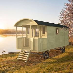 Circuswagen Johnny | 19mm | vuren onbehandeld | 600 x 240 cm | excl. onderstel