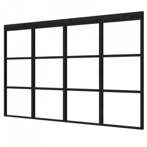 Complete set steellook glaswand zwart 330,4 x 224 cm