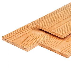 Douglas plank 1,9 x 19,0 x 400 cm, gedroogd, geschaafd, scherpkantig