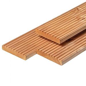 Douglas vlonderplank 2,8 x 14,5 x 300 cm, gedroogd, geschaafd, 1 zijde 8 groeven
